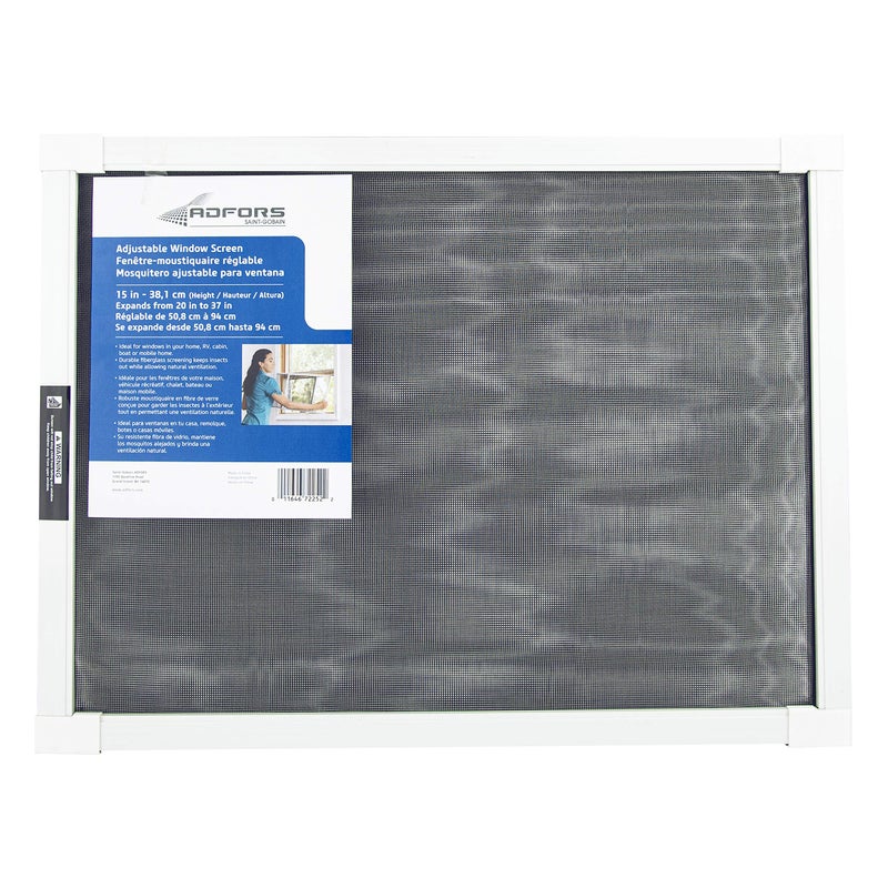 ADFORS Saint-Gobain ADFORS Adjustable Window & Door Screen, 15 inches x 37 inches - Charcoal - Image 1